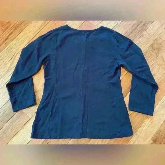 Soft Surroundings Lagenlook Blue Long Sleeved Tunic Gold Embroidery Women’s Sz M - Picture 5 of 12